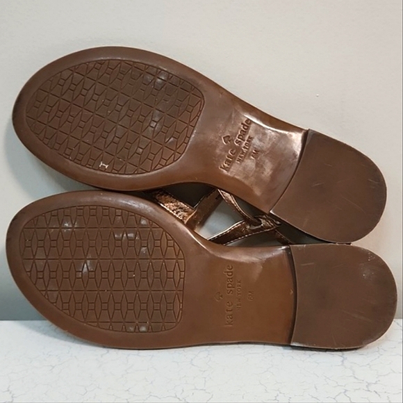 Kate Spade Citrine Rose Gold Thong Sandals, Size 6 ~ EUC - Picture 12 of 12